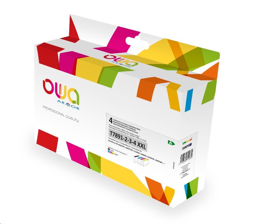 OWA Armor kazeta pre EPSON PACK 4 REMAN. T789 BCMY, 73ml/3x38ml, T789140/T789240/T789340/789440, CMYK0 