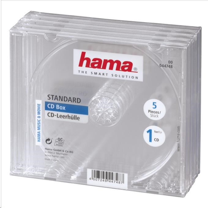 Náhradné puzdro na CD Hama,  priehľadné,  5 ks1 