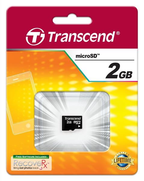 Karta TRANSCEND MicroSD 2 GB, bez adaptéra1 