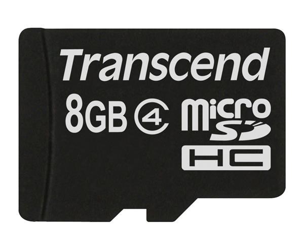 Karta TRANSCEND MicroSDHC 8 GB triedy 4,  bez adaptéra0 