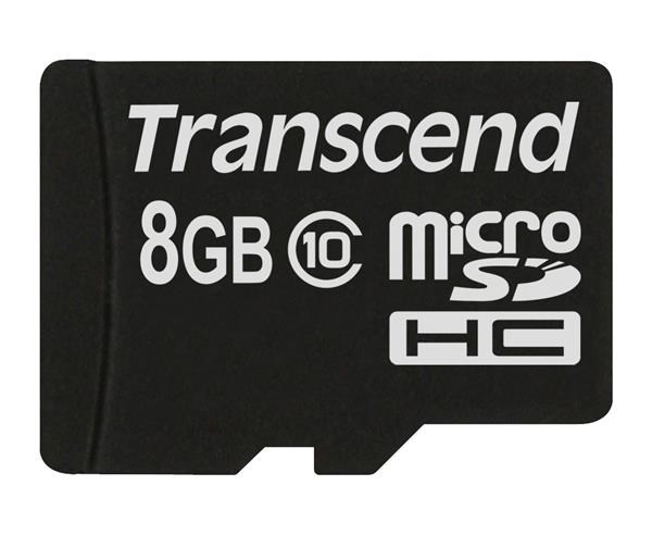 Karta TRANSCEND MicroSDHC Class 10 8GB,  bez adaptéra0 