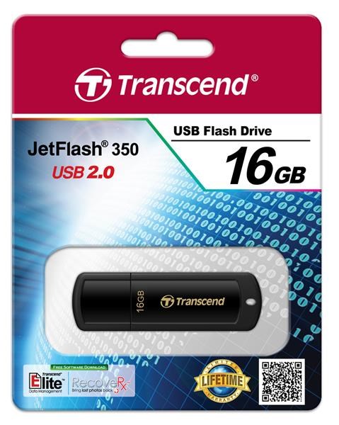 TRANSCEND Flash disk 16GB JetFlash®350,  USB 2.0 (R:13/ W:4 MB/ s) čierna2 