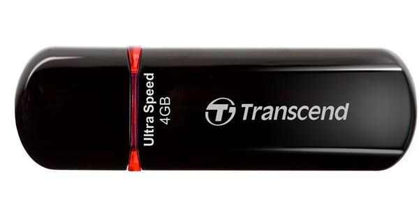 TRANSCEND Flash disk 4GB JetFlash®600,  USB 2.0 (R:20/ W:10 MB/ s) čierna/ červená0 