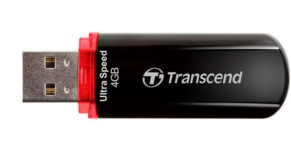 TRANSCEND Flash disk 4GB JetFlash®600,  USB 2.0 (R:20/ W:10 MB/ s) čierna/ červená2 