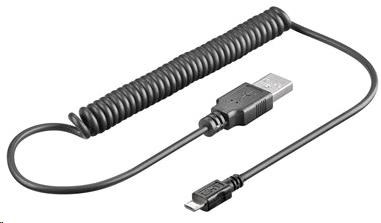 Kábel USB PREMIUMCORD 2.0 A - Micro B kábel 1m,  krútený (M/ M)0 