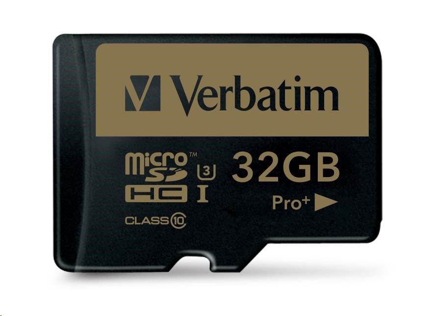 Karta VERBATIM MicroSDHC 32GB PRO+ Class 10,  UHS 1 (R:90/ W:80 MB/ s)1 