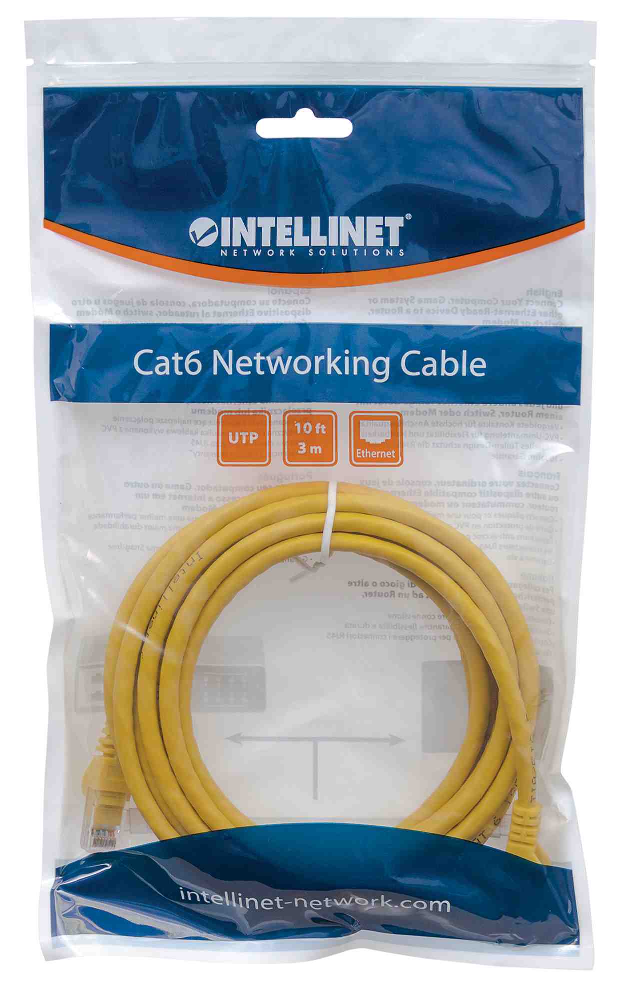 Intellinet Patch kábel Cat6 UTP 15m žltý,  cca2 
