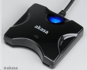 Čítačka kariet AKASA AK-CR-03BKV2 externá,  USB 2.0,  podpora elektronického preukazu a karty SMART,  čierna1 