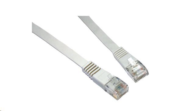 Solarix Patch kábel plochý CAT6 UTP LSOH 1m sivý, odolný voči nárazom C6-111GY-1MB0 