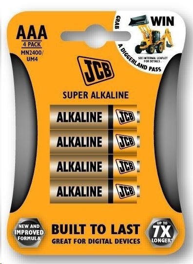 JCB SUPER alkalická batéria AAA / LR03, blister 4 ks0 