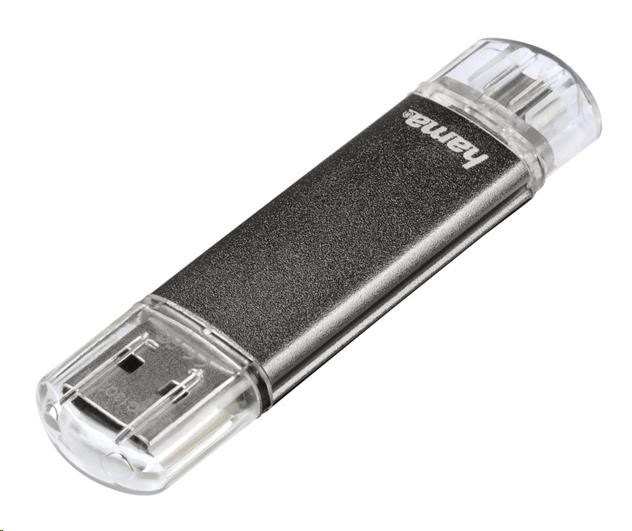 Hama laeta Twin FlashPen,  USB 2.0,  64 GB,  10 MB/ s,  sivá1 