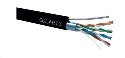 Inštalačný kábel Solarix outdoor FTP,  Cat5E,  drôt,  PE,  samonosný,  cievka 305 m SXKD-5E-FTP-PE-SAM0 
