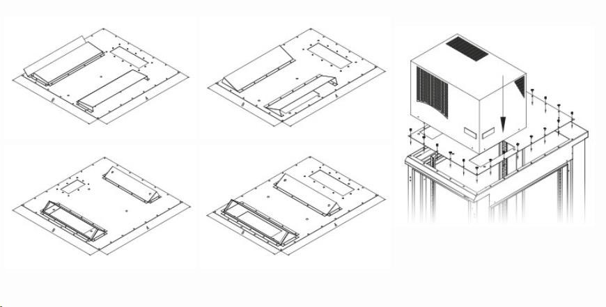 Montážna redukcia TRITON pre klimatizačné jednotky X1 a X2 pre hĺbku skrine 600 x 800 mm, sivá1 