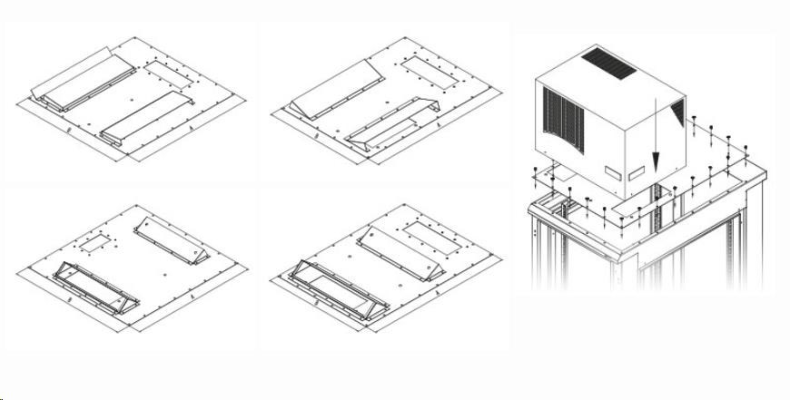 Montážna redukcia TRITON pre klimatizačné jednotky X3 a X4 pre hĺbku skrine 800 x 1000 mm,  sivá0 
