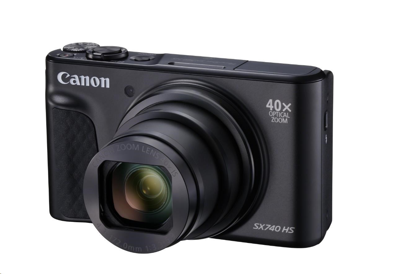 Canon PowerShot SX740 HS,  20.3Mpix,  40x zoom,  WiFi,  4K video - černý - Travel Kit3 