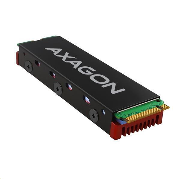 AXAGON CLR-M2,  hliníkový pasívny chladič pre jedno aj obojstranný M.2 SSD disk,  výška 12 mm0 