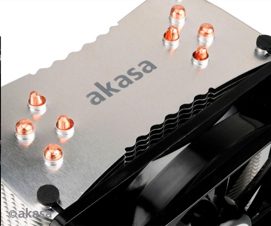 AKASA CPU chladič NERO 3 pre LGA 775,  115x,  1366,  2011,  Socket AMx,  FMx,  medené jadro,  120mm PWM ventilátor4 