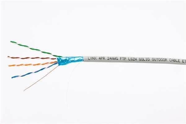 FTP kabel LYNX,  Cat5E,  drát,  LS0H,  DCa,  šedý,  305m1 