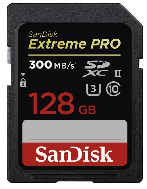 Karta SanDisk SDXC 128 GB Extreme Pro (300 MB/ s UHS-II)0 
