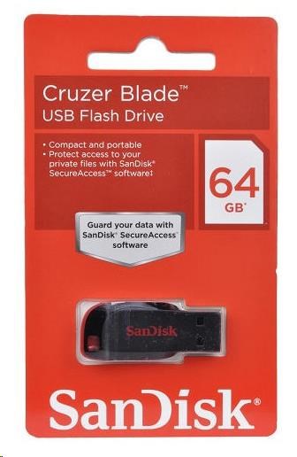 SanDisk Flash Disk 64GB Cruzer Blade,  USB 2.0,  čierna0 