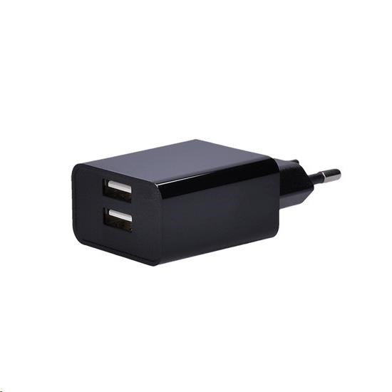 Nabíjací adaptér Solight USB,  2x USB,  3100 mA max.,  AC 230V,  čierna0 
