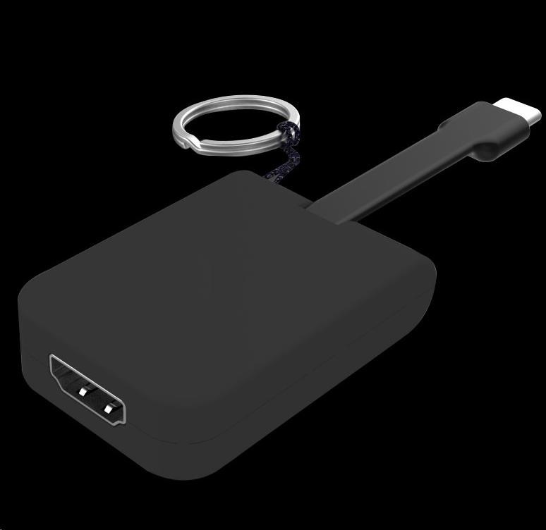 Adaptér PREMIUMCORD USB 3.1 samec typu C na samicu HDMI,  zástrčkový kábel a krúžok na kľúče0 