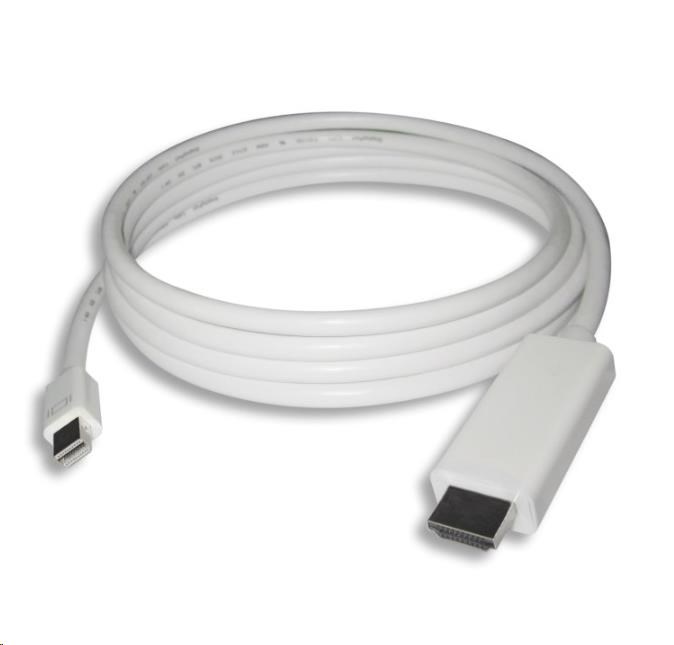 PREMIUMCORD Mini DisplayPort kábel 1.2 na HDMI 2.0,  pre rozlíšenie 4Kx2K@60Hz,  2m0 