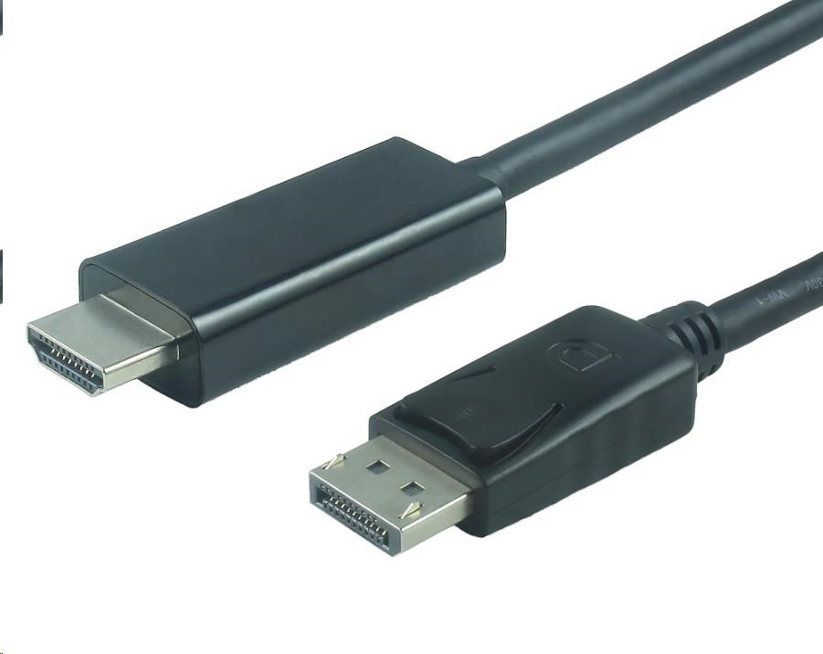 Kábel PREMIUMCORD DisplayPort 1.2 na HDMI 2.0,  pre rozlíšenie 4Kx2K@60Hz,  2m0 