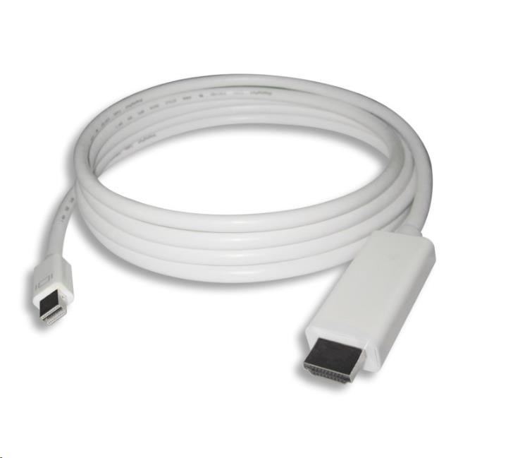 PREMIUMCORD Mini DisplayPort kábel 1.2 na HDMI 2.0,  pre rozlíšenie 4Kx2K@60Hz,  3 m0 
