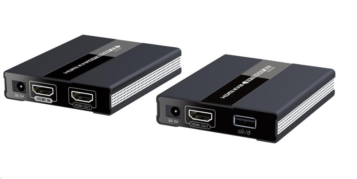 PREMIUMCORD HDMI extender s USB na 60 m cez jeden kábel Cat5/ 6,  bez oneskorenia0 