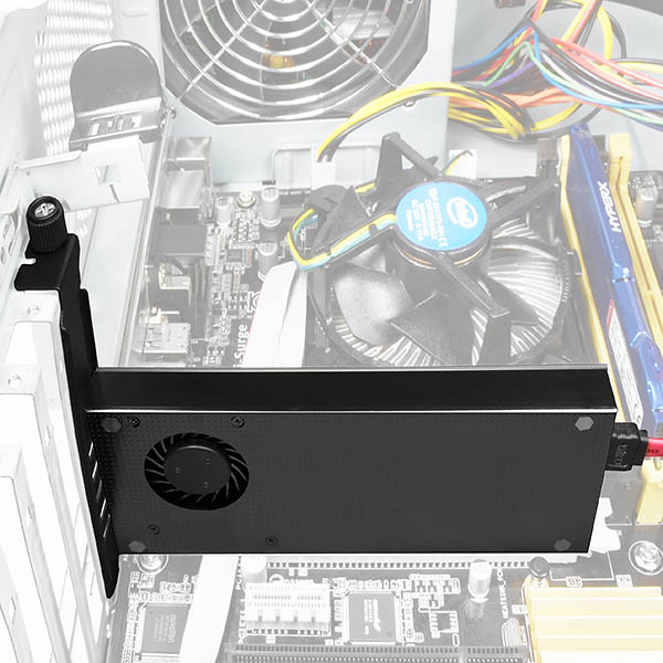AXAGON PCEM2-DC,  PCIe x4 - M.2 NVMe M-key + SATA B-key slot adaptér,  chladič,  LP11 