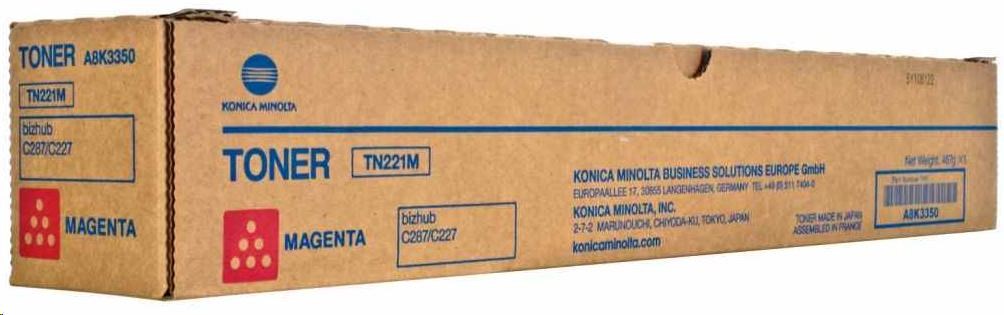 Toner Minolta TN-221M, fialový pre bizhub C227, C287 (21k)0 