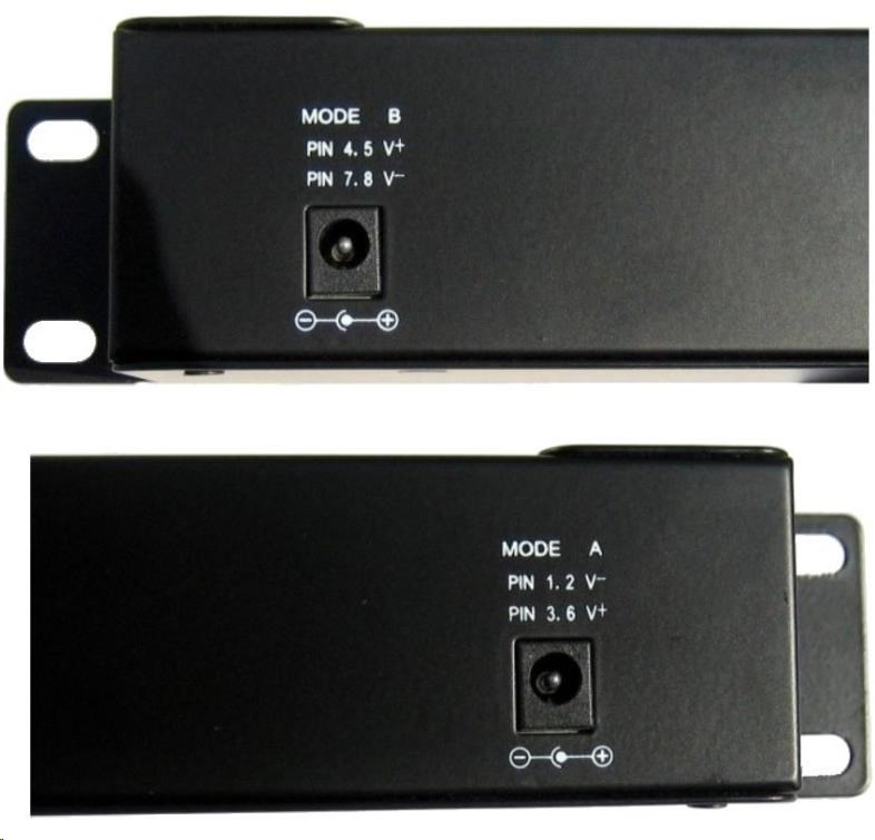 POE injektor aktivní/ pasivní - 16x 1 Gb/ s,  stíněný panel,  802.3af/ at1 