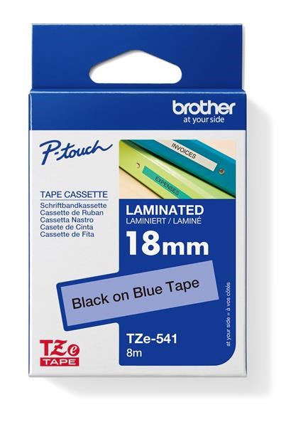 BROTHER TZE541 - kazeta TZ so šírkou 18 mm,  laminovaná TZE-541,  modré/ čierne písmo0 