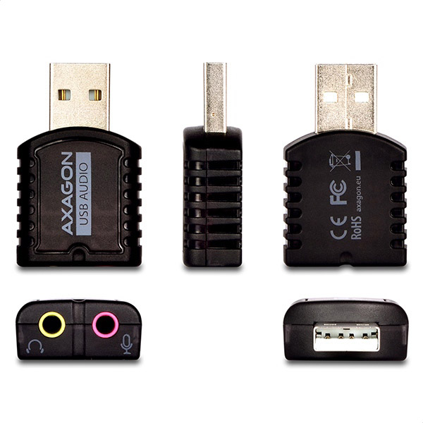 AXAGON ADA-10,  USB 2.0 - Externá zvuková karta MINI,  48 kHz/ 16-bit stereo,  vstup USB-A1 