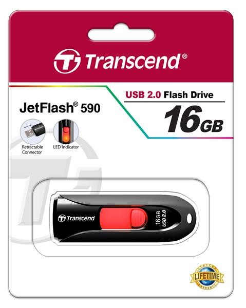 TRANSCEND Flash disk 16GB JetFlash®590K,  USB 2.0 (R:13/ W:4 MB/ s) čierna4 