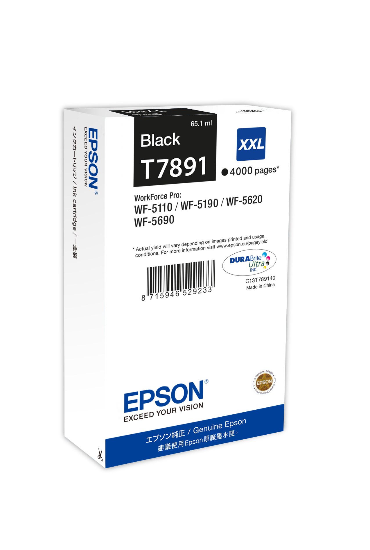 Čierna atramentová kazeta EPSON série WF-5xxx 