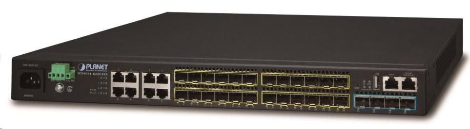 Planet switch SGS-6341-16S8C4XR,  Switch,  L3,  8x 1000Base-T,  24x 1Gb SFP,  4x 10Gb SFP+,  Web/ SNMP,  ACL,  QoS,  IGMP, IP stack0 