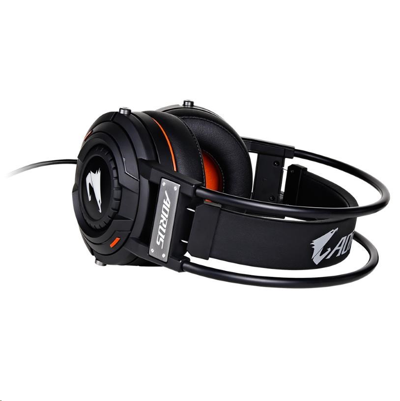 GIGABYTE sluchátka s mikrofonem headset AURUS H5,  wired,  RGB Lighting,  USB/ 3.5mm0 