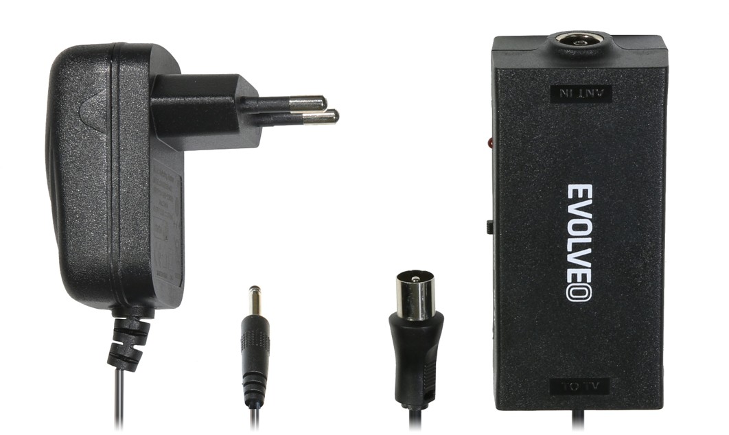 EVOLVEO Amp 1,  anténní zesilovač FM/ DAB+/ DVB-T2,  filtr LTE, 4G, 5G1 