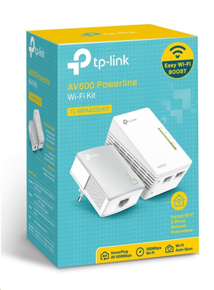 TP-Link TL-WPA4220KIT OneMesh WiFi4 powerline set (N300, AV600,2x100Mb/s,HomePlug AV2)0 