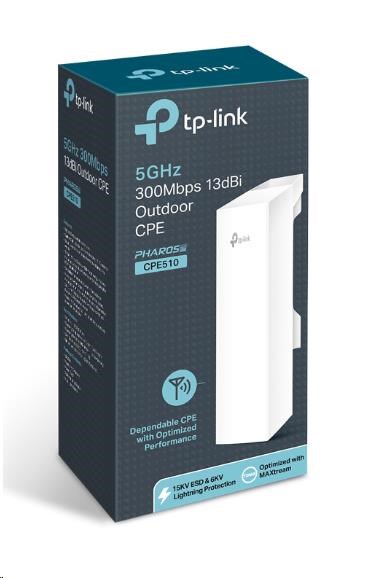 TP-Link CPE510 venkovní CPE (2, 4GHz,  300Mb/ s,  13dBi,  1x100Mb/ s,  1xPoE)2 