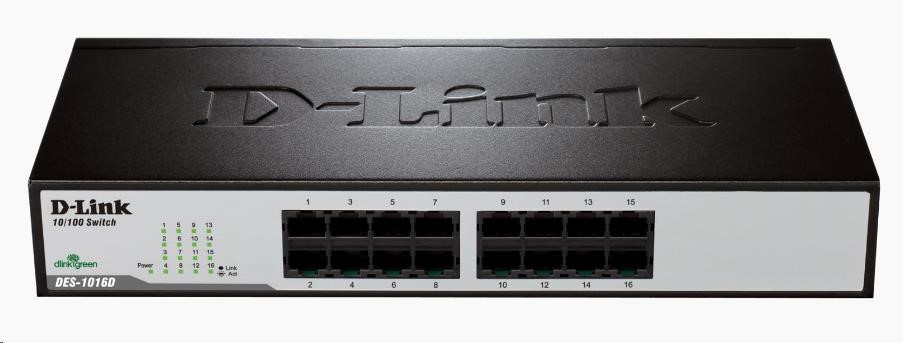 D-Link DES-1016D 16-portový 10/ 100 stolový/ pozemný prepínač0 