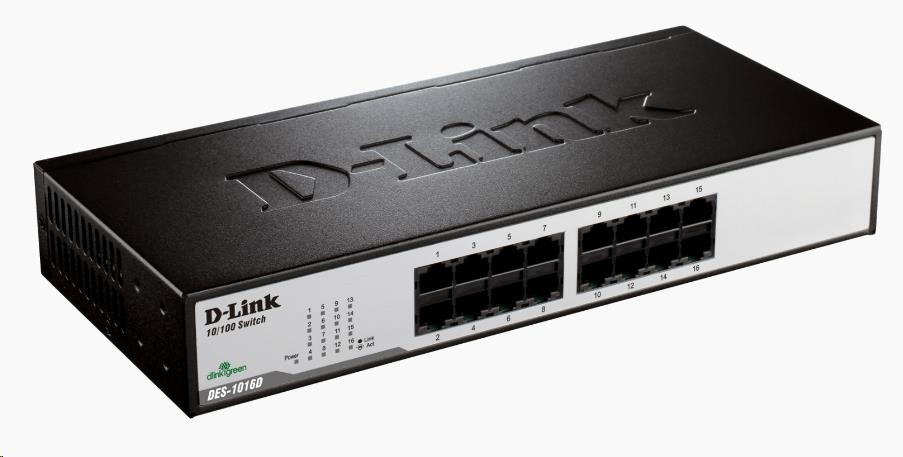 D-Link DES-1016D 16-portový 10/ 100 stolový/ pozemný prepínač1 