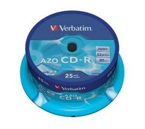 VERBATIM CD-R(25-Pack)Spindle/ Crystal/ DLP/ 52x/ 700MB0 