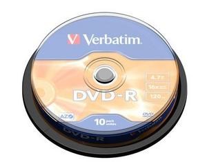 VERBATIM DVD-R(10-Pack)Spindle/ General Retail/ 16x/ 4.7GB0 