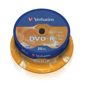 VERBATIM DVD-R(25-balenie)Vreteno/ bežný maloobchod/ 16x/ 4.7GB0 