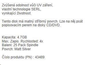 VERBATIM DVD+RW(25-Pack)Spindle/ 4x/ DLP/ 4.7GB1 