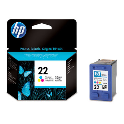 HP 22 Tri-color Ink Cart,  5 ml,  C9352AE (165 pages)0 