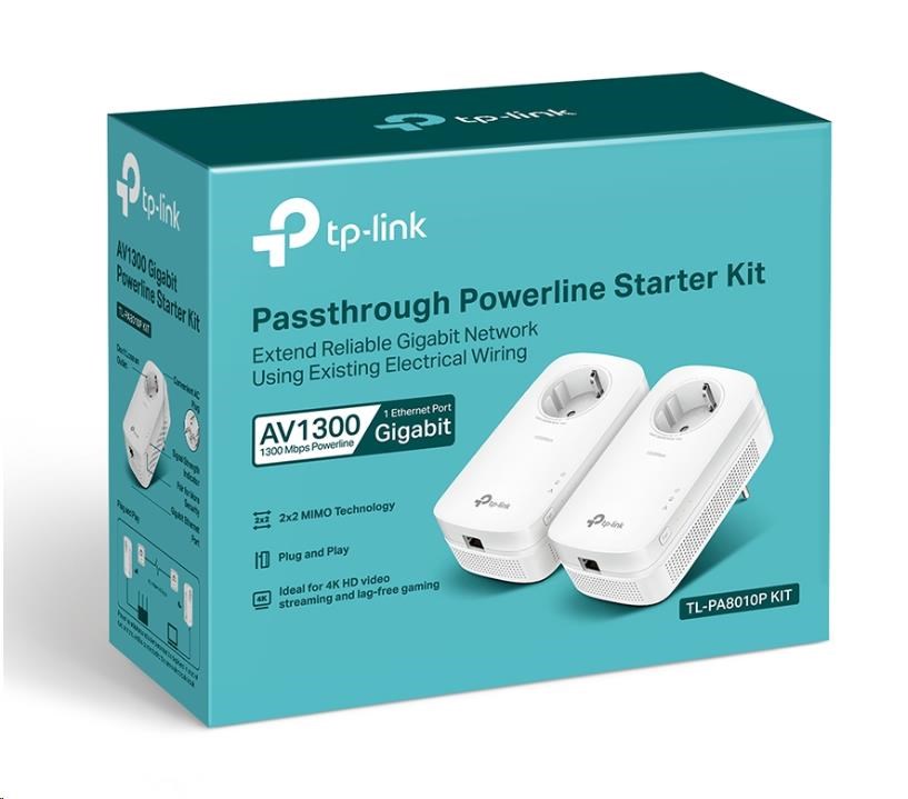 TP-Link TL-PA8010PKIT průchozí powerline set (AV1200, 1xGbE,  HomePlug AV2)2 